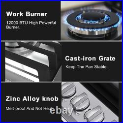 KADORER 30 In Gas Cooktop Propane Gas Stove 5 Burner NG LPG Dual Fuel Stainless