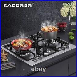 KADORER Bulit-in Gas Cooktop 24 inch Propane Stove Top With 4 Burner NG / LPG