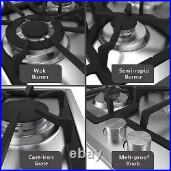 KADORER Bulit-in Gas Cooktop 24 inch Propane Stove Top With 4 Burner NG / LPG