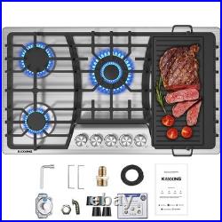 KOXKING Bulit-in Gas Cooktop Propane Stove Top 24/30/36 in 4/5 Burners Dual fuel