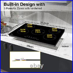 KPUY 5 Burner 7400W Electric Induction Hob Cooktop 30 x 72 Stove Touch Control