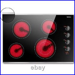 Karinear 30 Inch Electric Cooktop 4 Burners, Knob Control KNC-D46703-bb