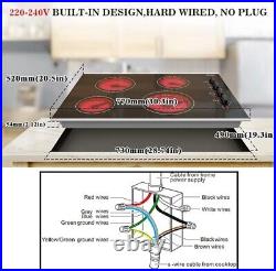 Karinear 30 Inch Electric Cooktop 4 Burners, Knob Control KNC-D46703-bb