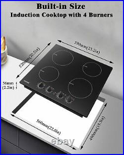 Karinear 4 Burner Induction Cooktop 24'' Built-in Electric Smoothtop Stovetop