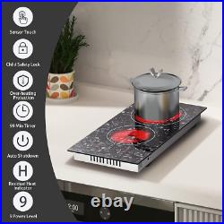 Karinear Electric Cooktop 2 Burners, 110v Plug in Electric Stove Top Marbled Karinear Electric Cooktop 2 Burners, 110v Plug in Electric Stove Top Marbled