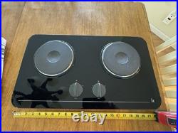 Kenyon 2 Burner Marine Electric Built-In Cooktop Black Glass with Knob Controls