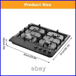 Kitchen 24 inch Gas Cooktop 4 burners NG/LPG Stainless Steel
