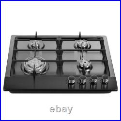 Kitchen 24 inch Gas Cooktop 4 burners NG/LPG Stainless Steel
