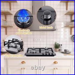 Kitchen 24 inch Gas Cooktop 4 burners NG/LPG Stainless Steel