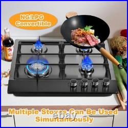 Kitchen 24 inch Gas Cooktop 4 burners NG/LPG Stainless Steel