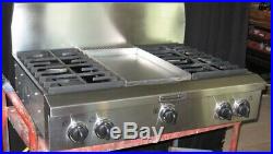 Kitchen-Aid 36 professional restaurant style gas cooktop stainless KGCP463KSS0