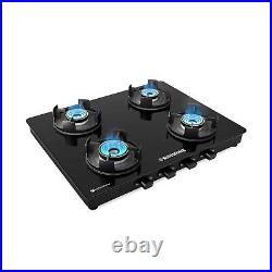 Kitchen Appliances 4 Burner Gas Stove Toughened Glass Cooktop Manual Ignition