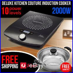 Kitchen Couture Portable 2000W Electric Ceramic Induction Cooker Cooktop With pot