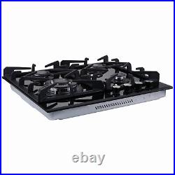 Kitchen Gas Cooktop 2-5 burners NG/LPG Stainless Steel Tempered Glass Countertop