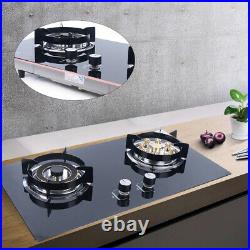 Kitchen Gas Cooktop Stove Top 2 Burners Tempered Glass Built-In LPG/NG Gas Stove