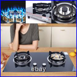 Kitchen Gas Cooktop Stove Top 2 Burners Tempered Glass Built-In NG Gas Stove Kitchen Gas Cooktop Stove Top 2 Burners Tempered Glass Built-In NG Gas Stove