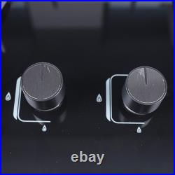 Kitchen Gas Cooktop Stove Top 2 Burners Tempered Glass Built-In NG Gas Stove