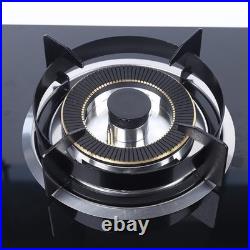 Kitchen Gas Cooktop Stove Top 2 Burners Tempered Glass Built-In NG Gas Stove