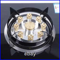 Kitchen Gas Cooktop Stove Top 2 Burners Tempered Glass Built-In NG Gas Stove
