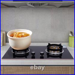 Kitchen Natural Gas Cooker Gas Cooktop Stove Top 2 Burners Built-in NG Gas Stove