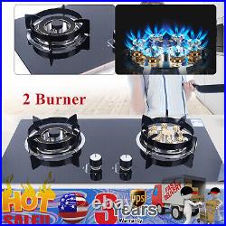 Kitchen Natural Gas Cooker Gas Cooktop Stove Top 2 Burners Built-in NG Gas Stove