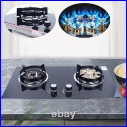 Kitchen Natural Gas Cooker Gas Cooktop Stove Top 2 Burners Built-in NG Gas Stove