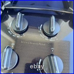 KitchenAid 30 4 Burner Gas Cooktop Black Glass kgcc505hbl2 Great