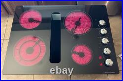 KitchenAid 30 Electric Downdraft Cooktop KECD807XBL01 Black Glass TESTED WORKS