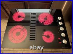 KitchenAid 30 Electric Downdraft Cooktop KECD807XBL01 Black Glass TESTED WORKS