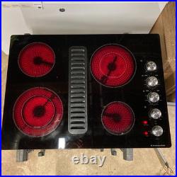 KitchenAid 30 Glass Downdraft 4 Burner Cooktop KECD807XBL01 KECD807X Video