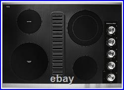 KitchenAid 30 W 4-Element Electric Cooktop with Downdraft Exhaust KCED600GSS, NEW