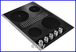 KitchenAid 30 W 4-Element Electric Cooktop with Downdraft Exhaust KCED600GSS, NEW