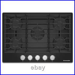 KitchenAid 30 in. 5-Burners Gas-On-Glass Cooktop In Black