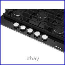 KitchenAid 30 in. 5-Burners Gas-On-Glass Cooktop In Black