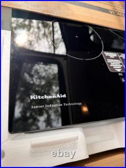 KitchenAid 30-in 5 burners Induction Cooktop Black Glass KCIG550JBL