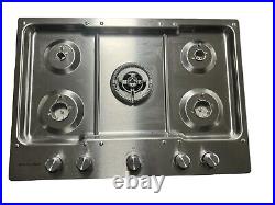 KitchenAid 30 in. Gas Cooktop Stainless Steel with5 Burners KCGS550ESS01 Pre-Owned