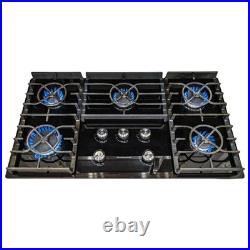 KitchenAid 36 Architect II Gas-on-Glass Built-In Range Black Cooktop, Excellent