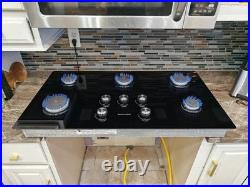 KitchenAid 36 Architect II Gas-on-Glass Built-In Range Black Cooktop, Excellent