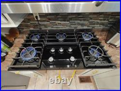KitchenAid 36 Architect II Gas-on-Glass Built-In Range Black Cooktop, Excellent