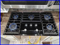 KitchenAid 36 Architect II Gas-on-Glass Built-In Range Black Cooktop, Excellent