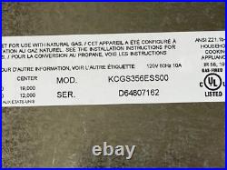 KitchenAid 36 Stainless Steel Gas Cooktop with 5 Sealed Burners KCGS356ESS00