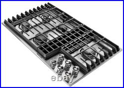 KitchenAid 36 W 5-Burner Gas Cooktop with Downdraft Exhaust Vent, KCGD506GSS, NEW