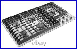 KitchenAid 36 W 5-Burner Gas Cooktop with Downdraft Exhaust Vent, KCGD506GSS, NEW