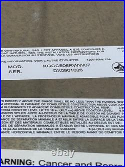 KitchenAid Gas Cooktop Schott Ceran Glass White 30 KGCC506RWW07