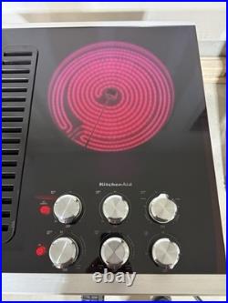 KitchenAid KCED606GSS 36 Ceramic-Glass 5 Element Electric Downdraft Cooktop