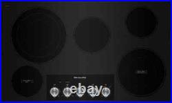 KitchenAid KCES556HBL 36 Inch Electric Cooktop 5 Radiant Elements Black
