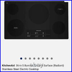KitchenAid KCES956KSS 36 Radiant Electric Cooktop with 5 Elements