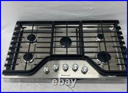 KitchenAid KCGS356ESS 36 Built-In Gas Cooktop with 5 Burners Stainless Steel