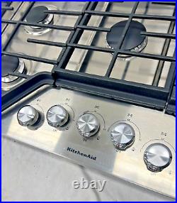 KitchenAid KCGS356ESS 36 Built-In Gas Cooktop with 5 Burners Stainless Steel