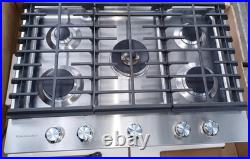 KitchenAid KCGS550ESS06 30 5-Burner Gas Cooktop Stainless Steel Excellent